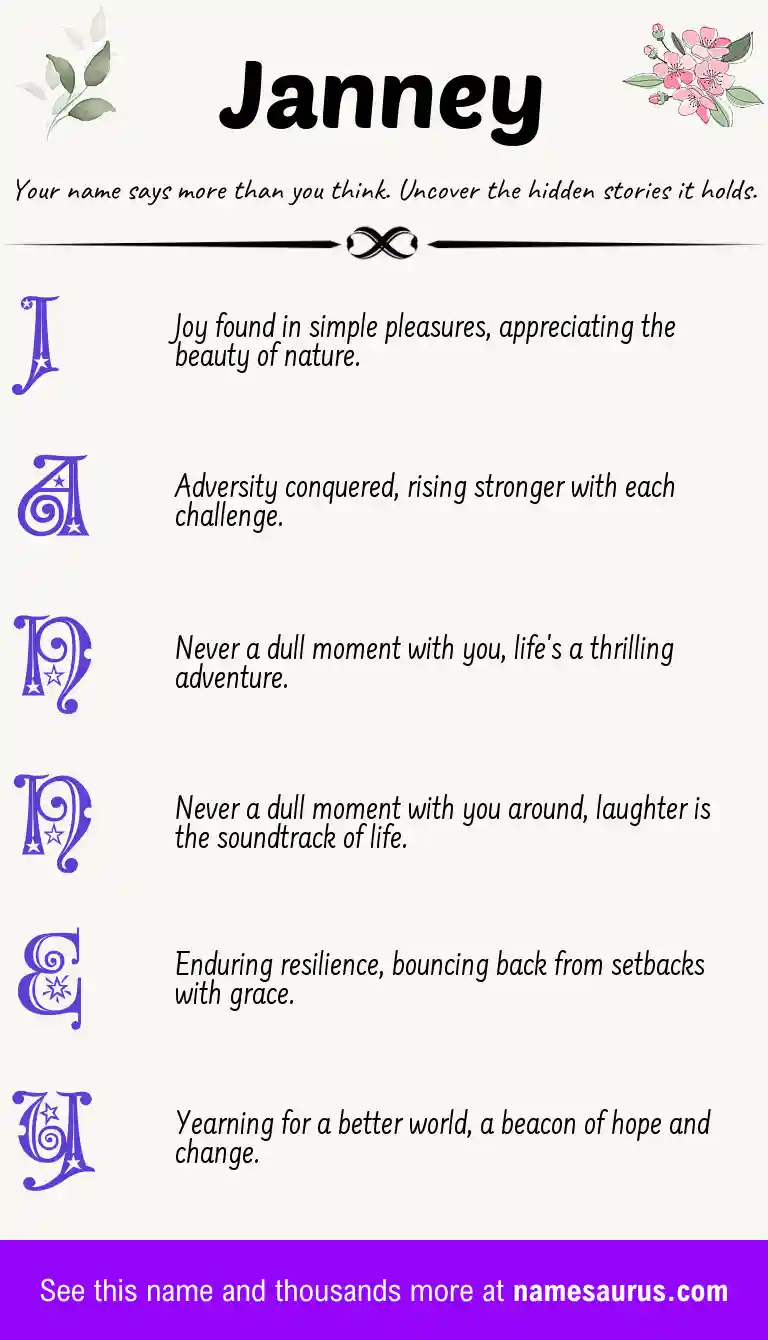 Acrostic poem about Janney.