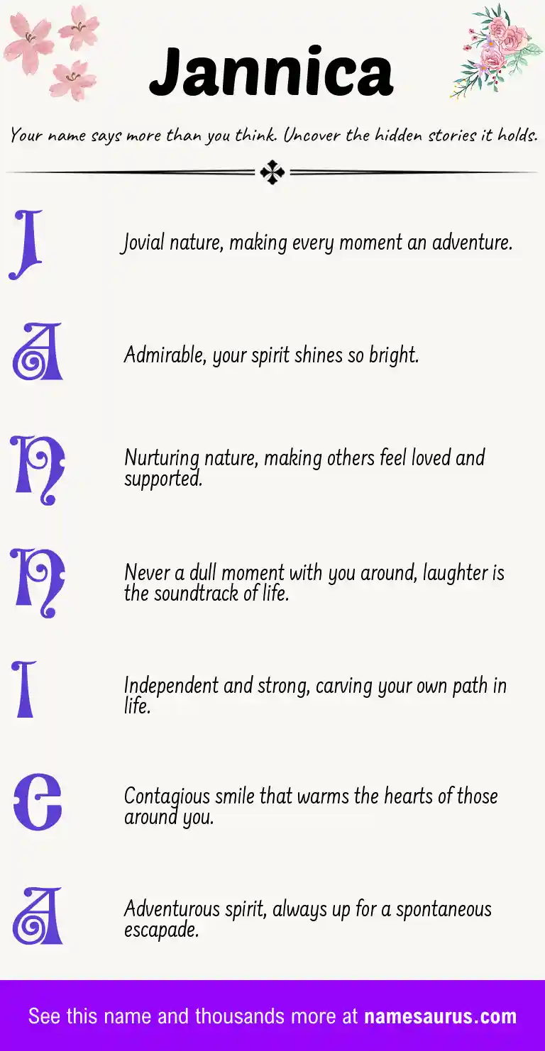 Acrostic poem about Jannica.