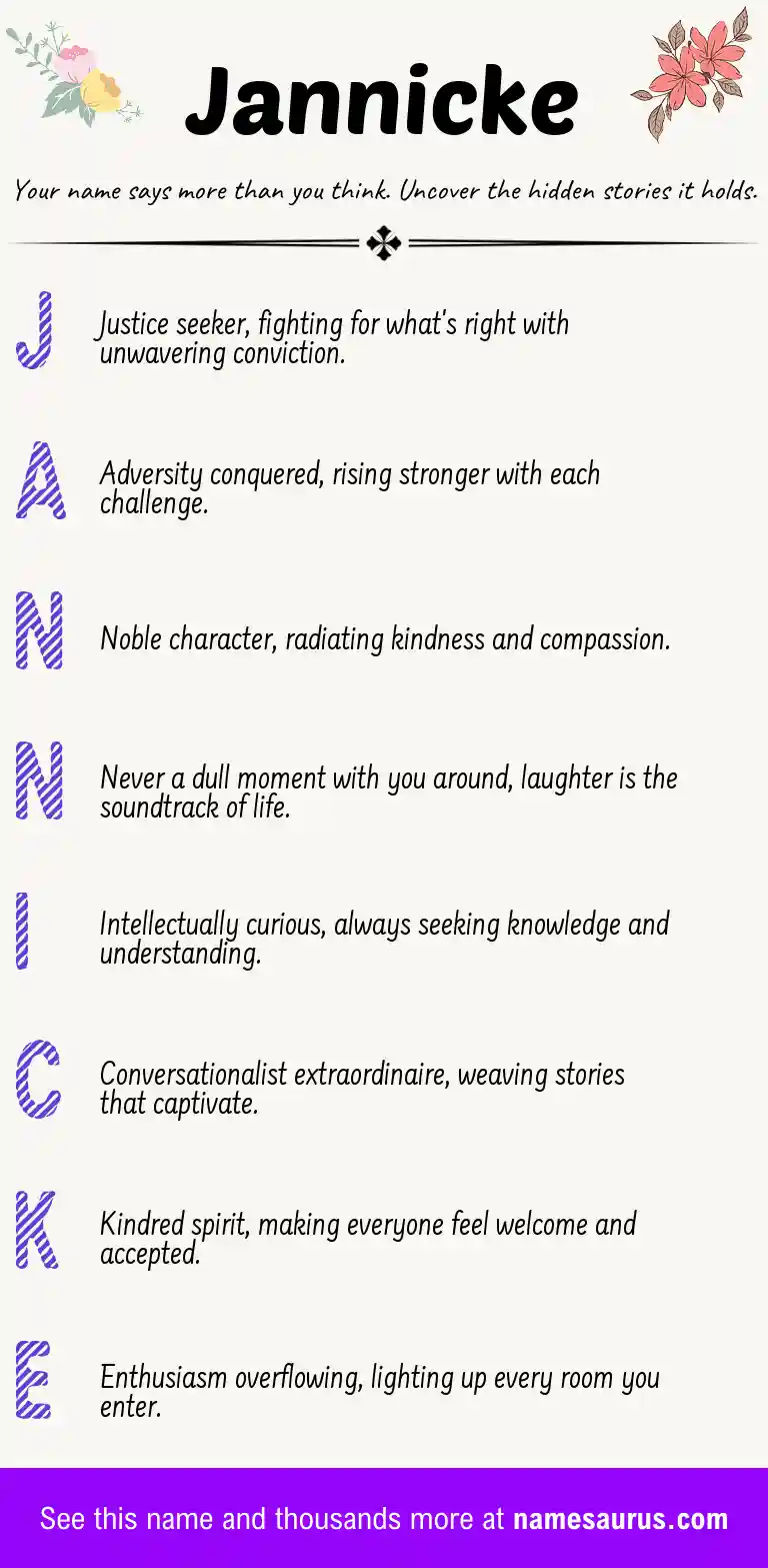 Acrostic poem about Jannicke.