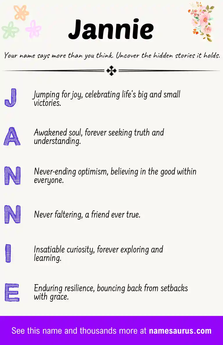 Acrostic poem about Jannie.