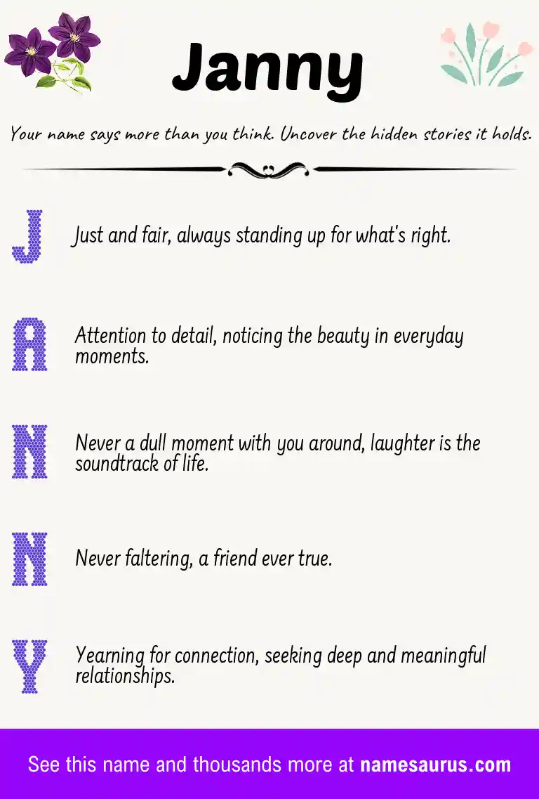 Acrostic poem about Janny.