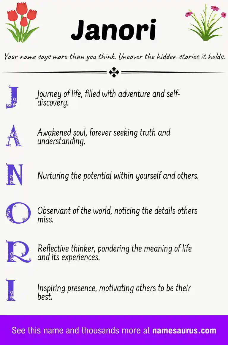 Acrostic poem about Janori.