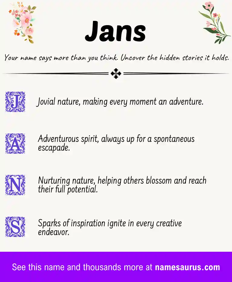 Acrostic poem about Jans.