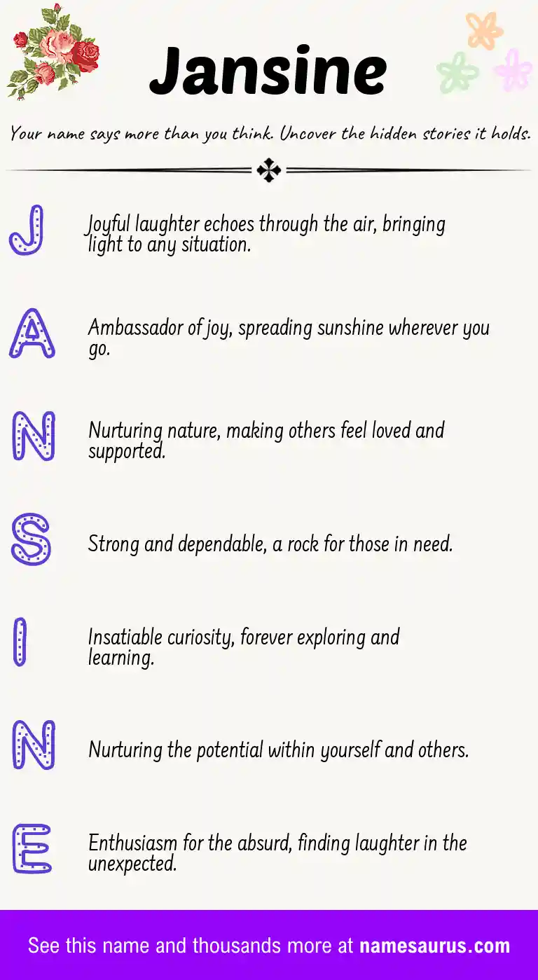Acrostic poem about Jansine.