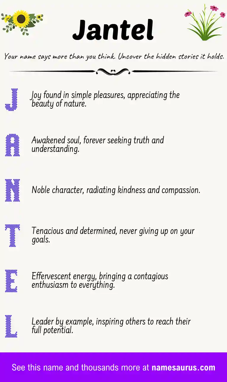 Acrostic poem about Jantel.
