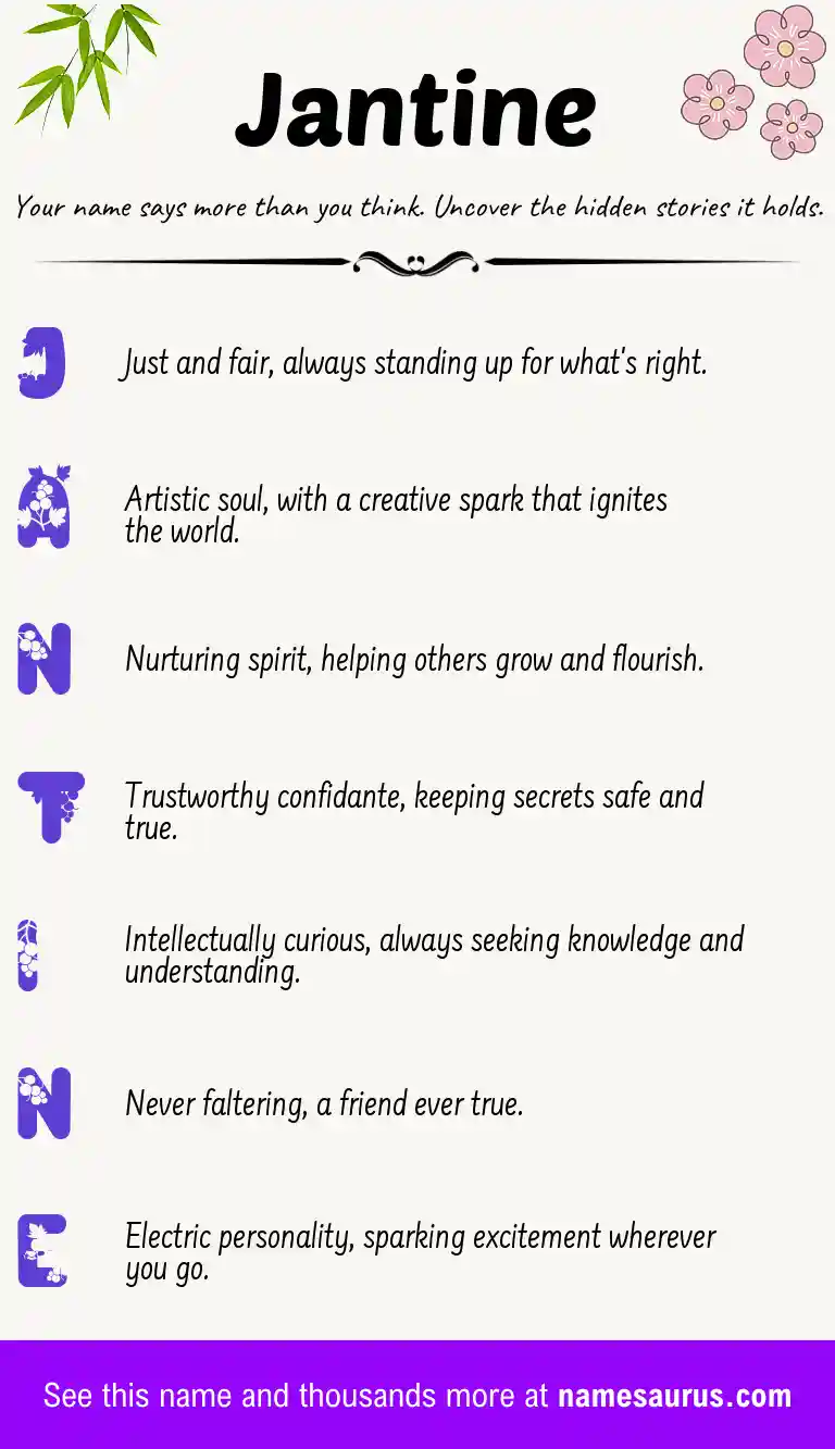 Acrostic poem about Jantine.
