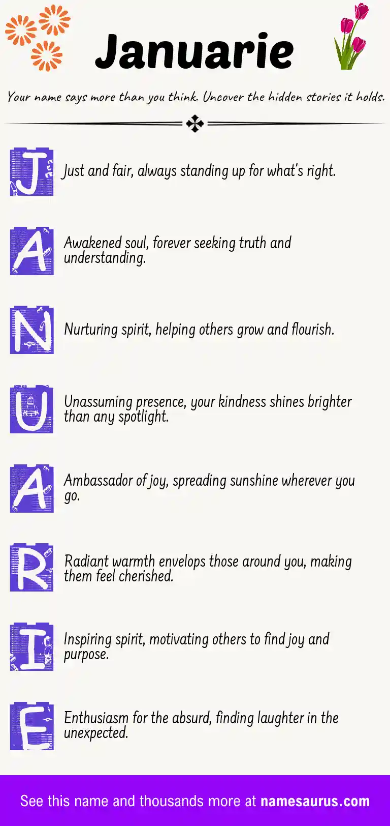 Acrostic poem about Januarie.