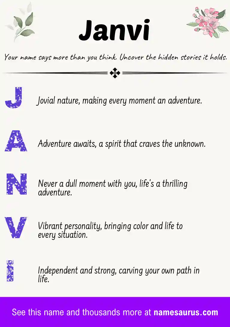 Acrostic poem about Janvi.