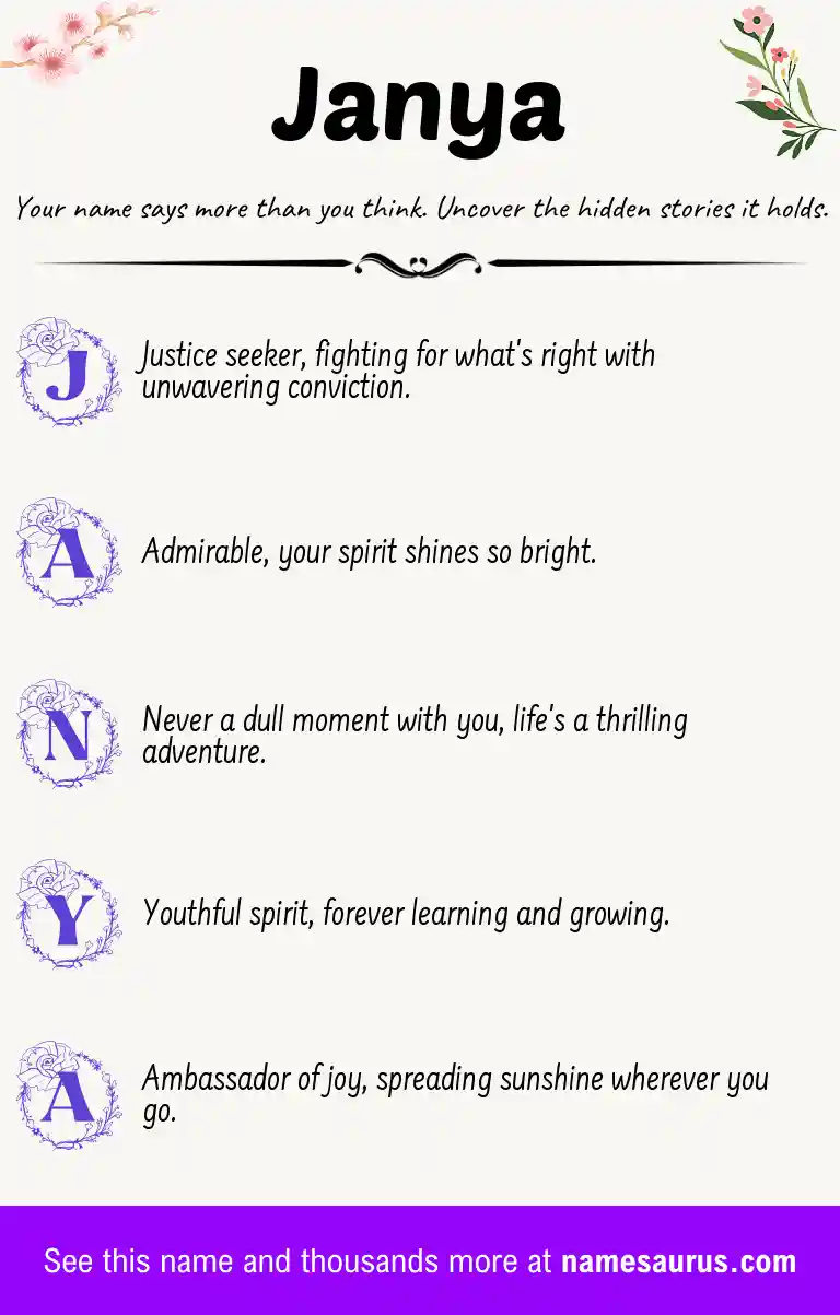 Acrostic poem about Janya.