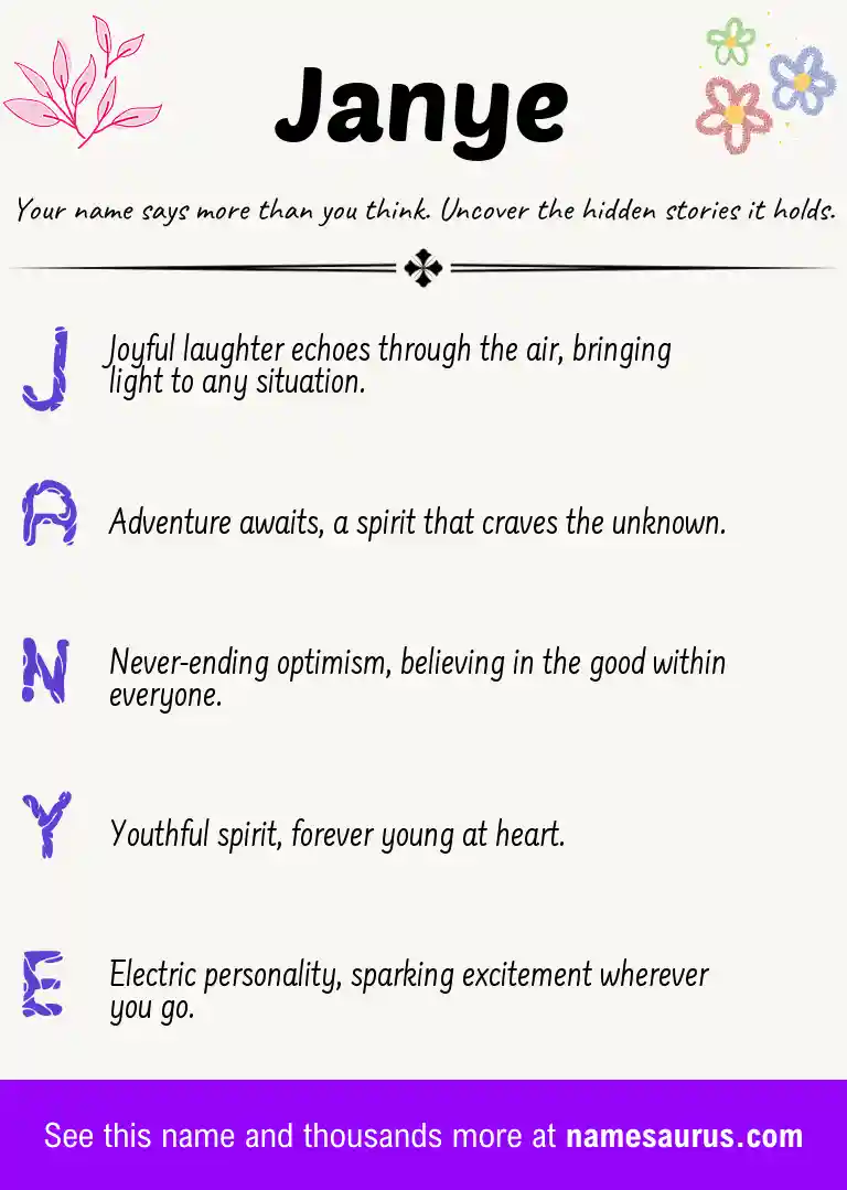 Acrostic poem about Janye.