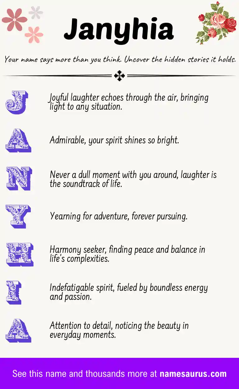 Acrostic poem about Janyhia.