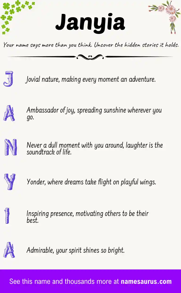 Acrostic poem about Janyia.