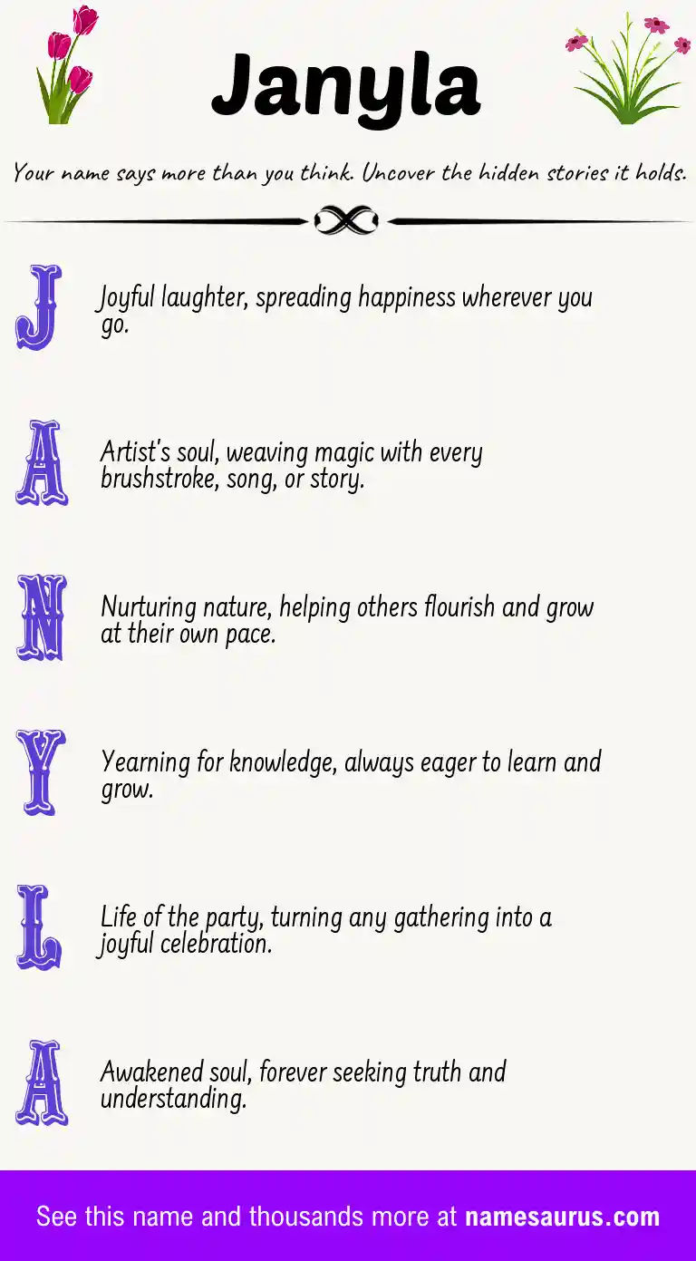 Acrostic poem about Janyla.