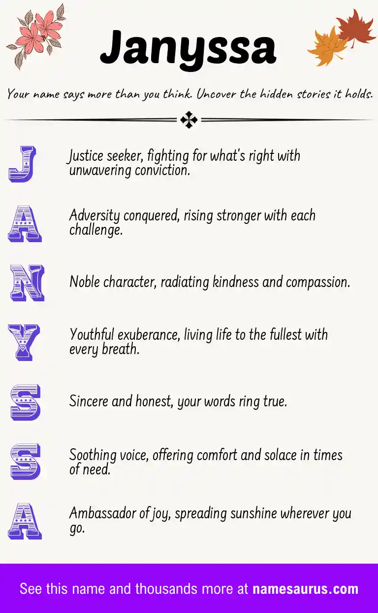 Acrostic poem about Janyssa.
