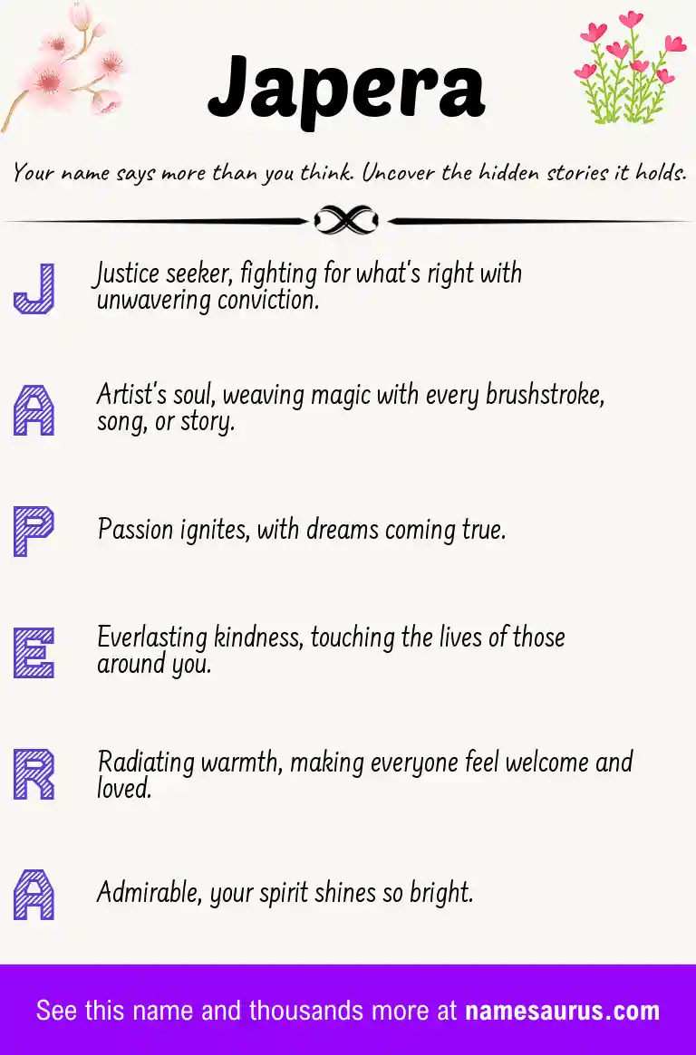 Acrostic poem about Japera.