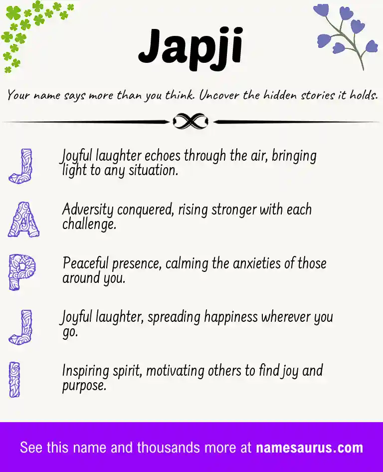 Acrostic poem about Japji.
