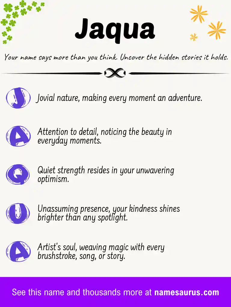 Acrostic poem about Jaqua.