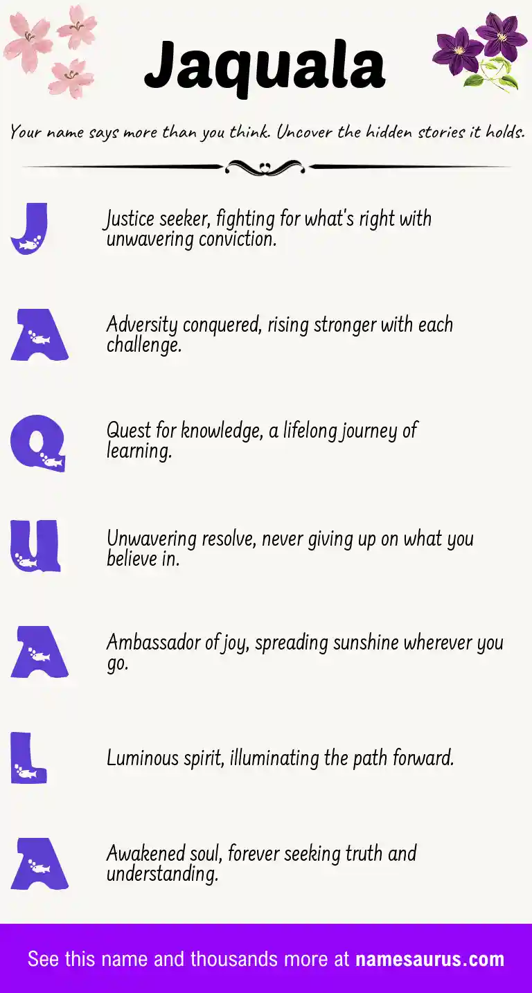 Acrostic poem about Jaquala.
