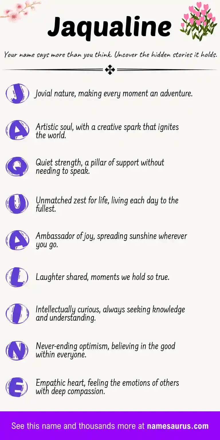 Acrostic poem about Jaqualine.