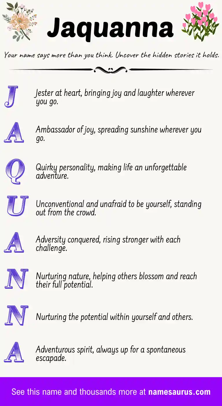 Acrostic poem about Jaquanna.