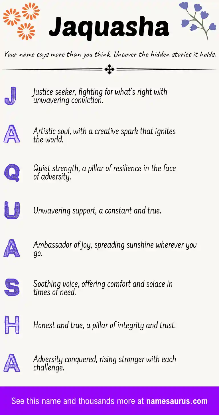 Acrostic poem about Jaquasha.