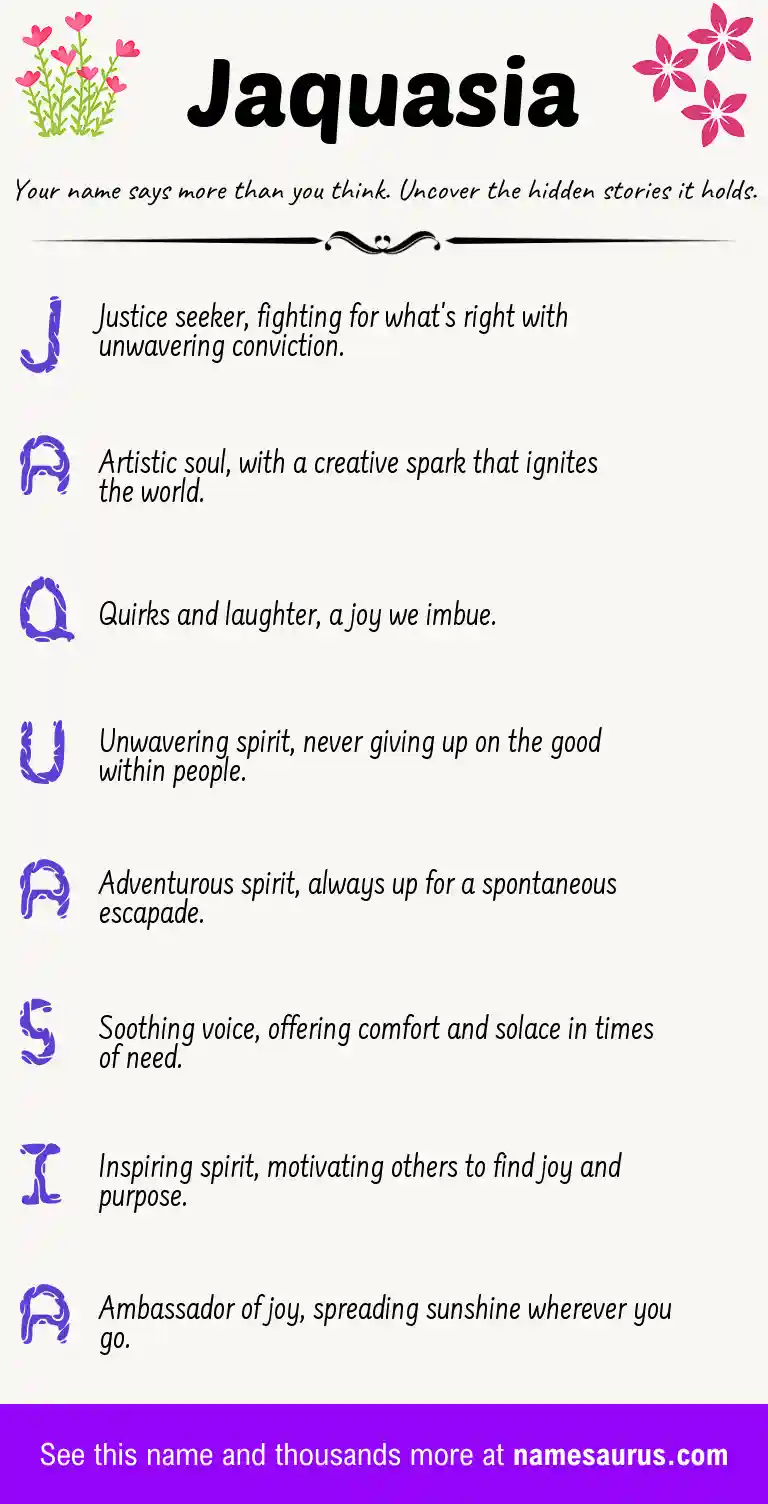 Acrostic poem about Jaquasia.