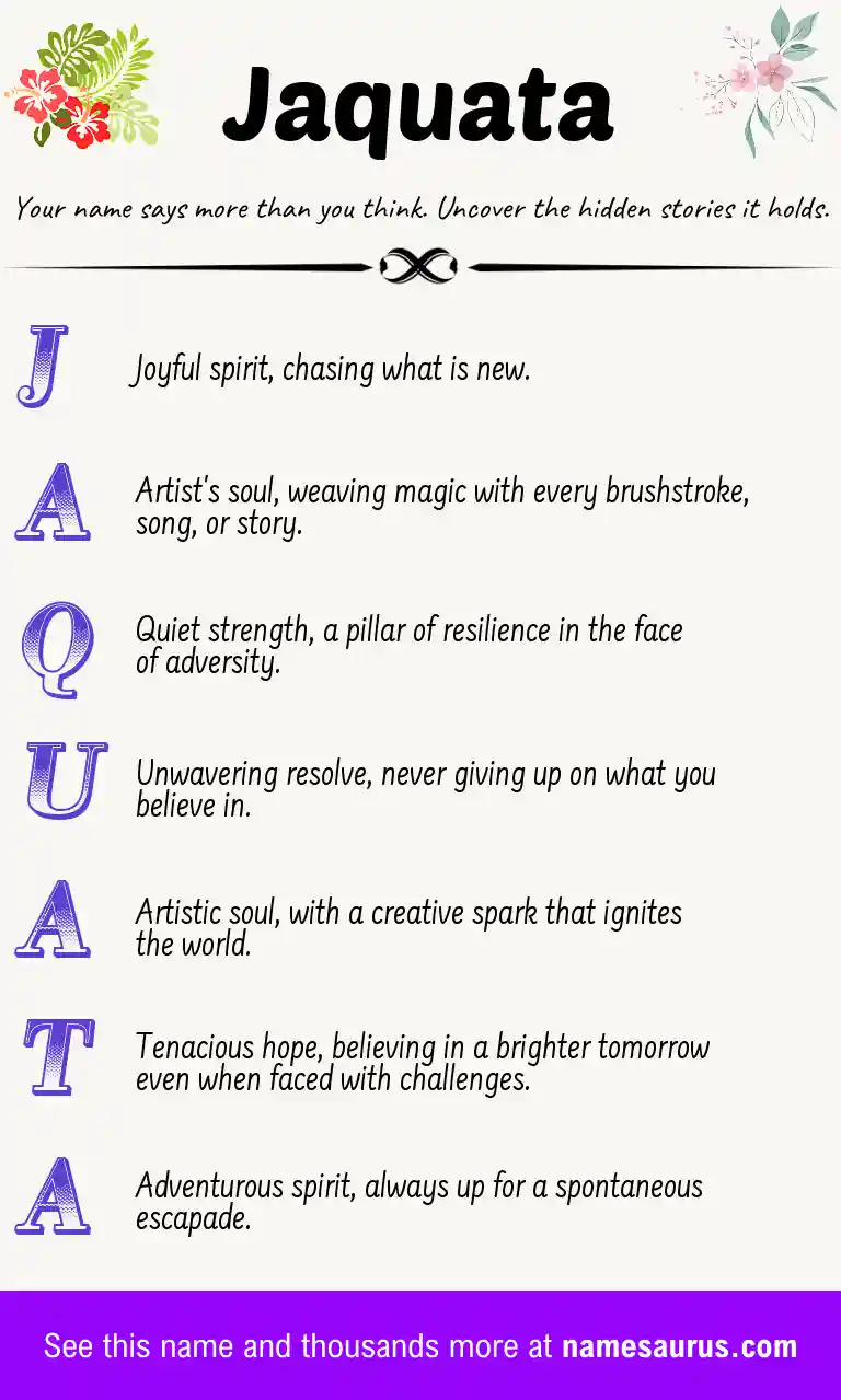 Acrostic poem about Jaquata.