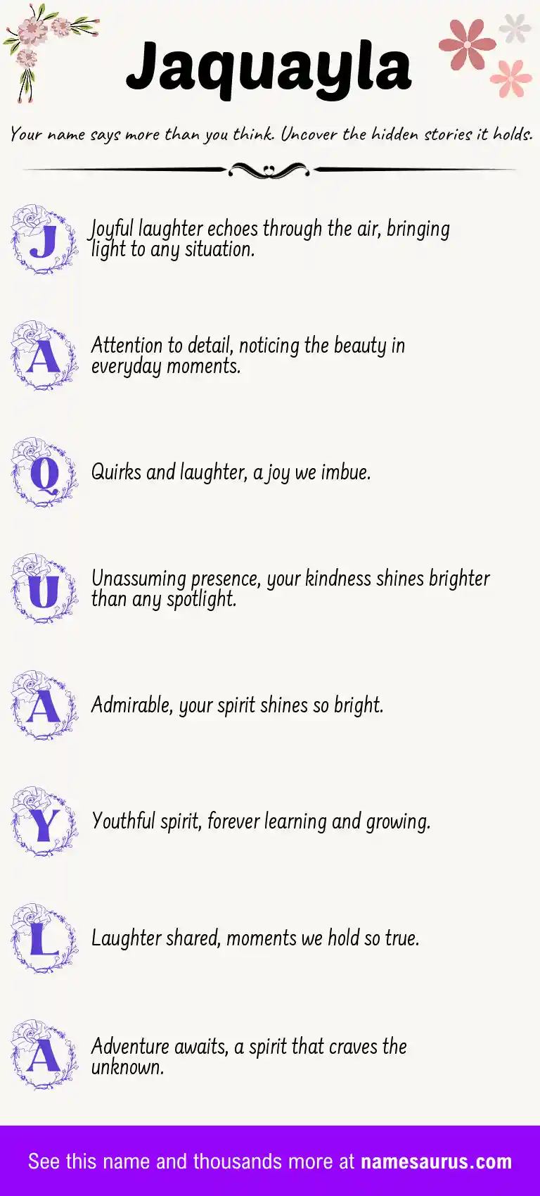 Acrostic poem about Jaquayla.