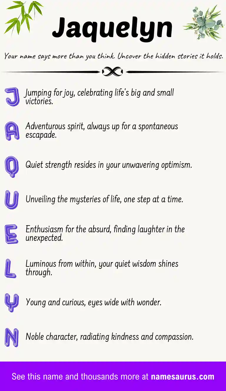 Acrostic poem about Jaquelyn.