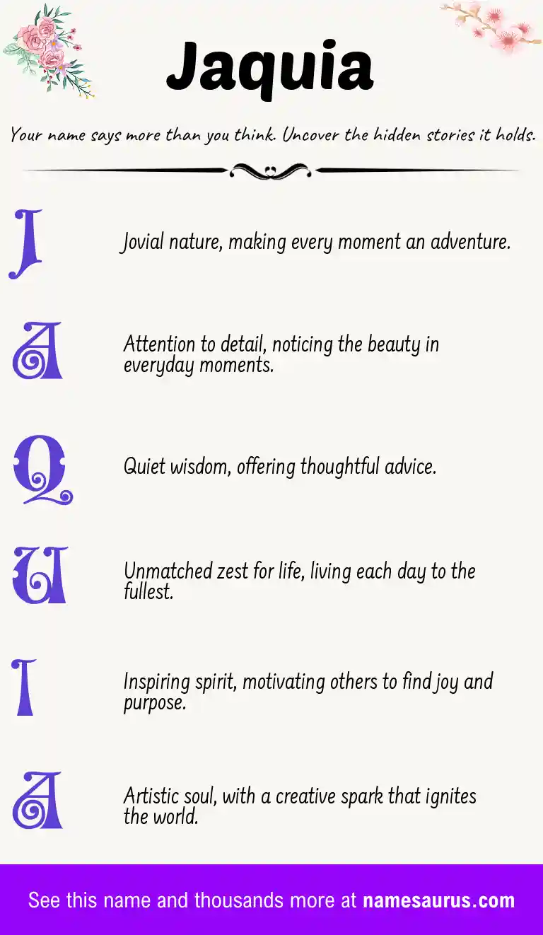 Acrostic poem about Jaquia.