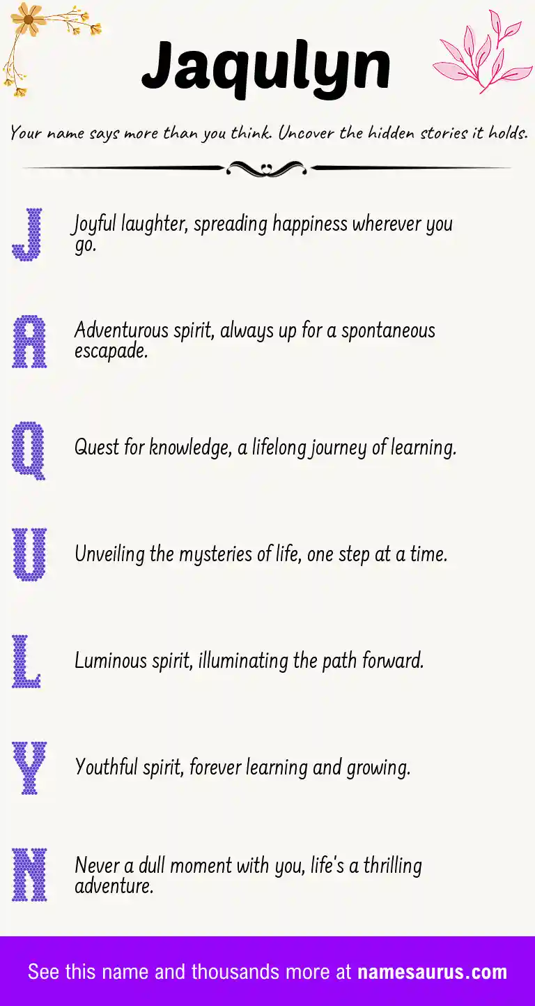 Acrostic poem about Jaqulyn.