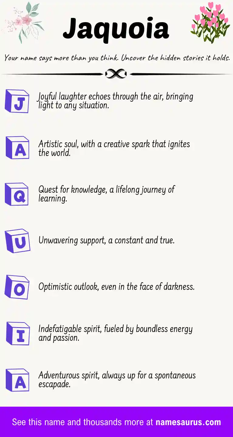 Acrostic poem about Jaquoia.