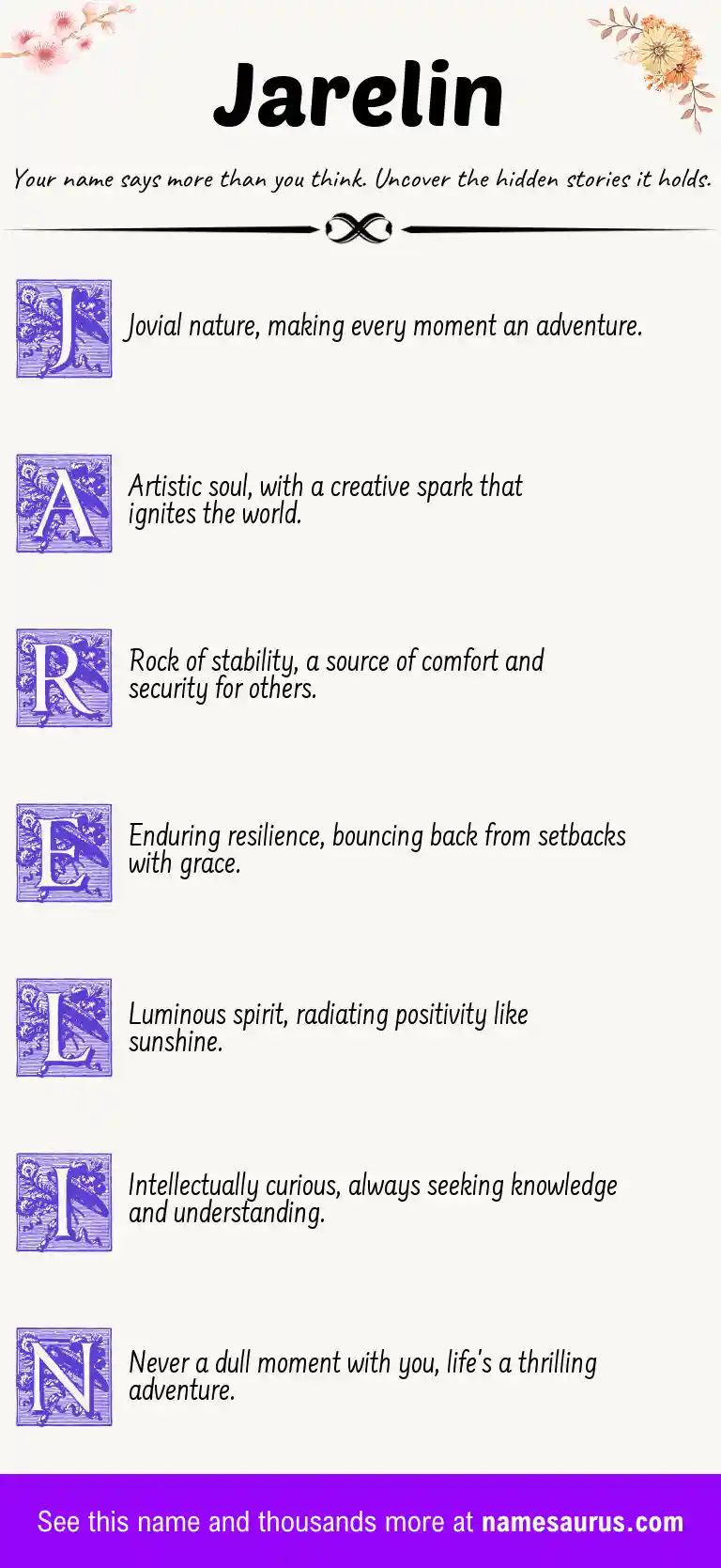 Acrostic poem about Jarelin.