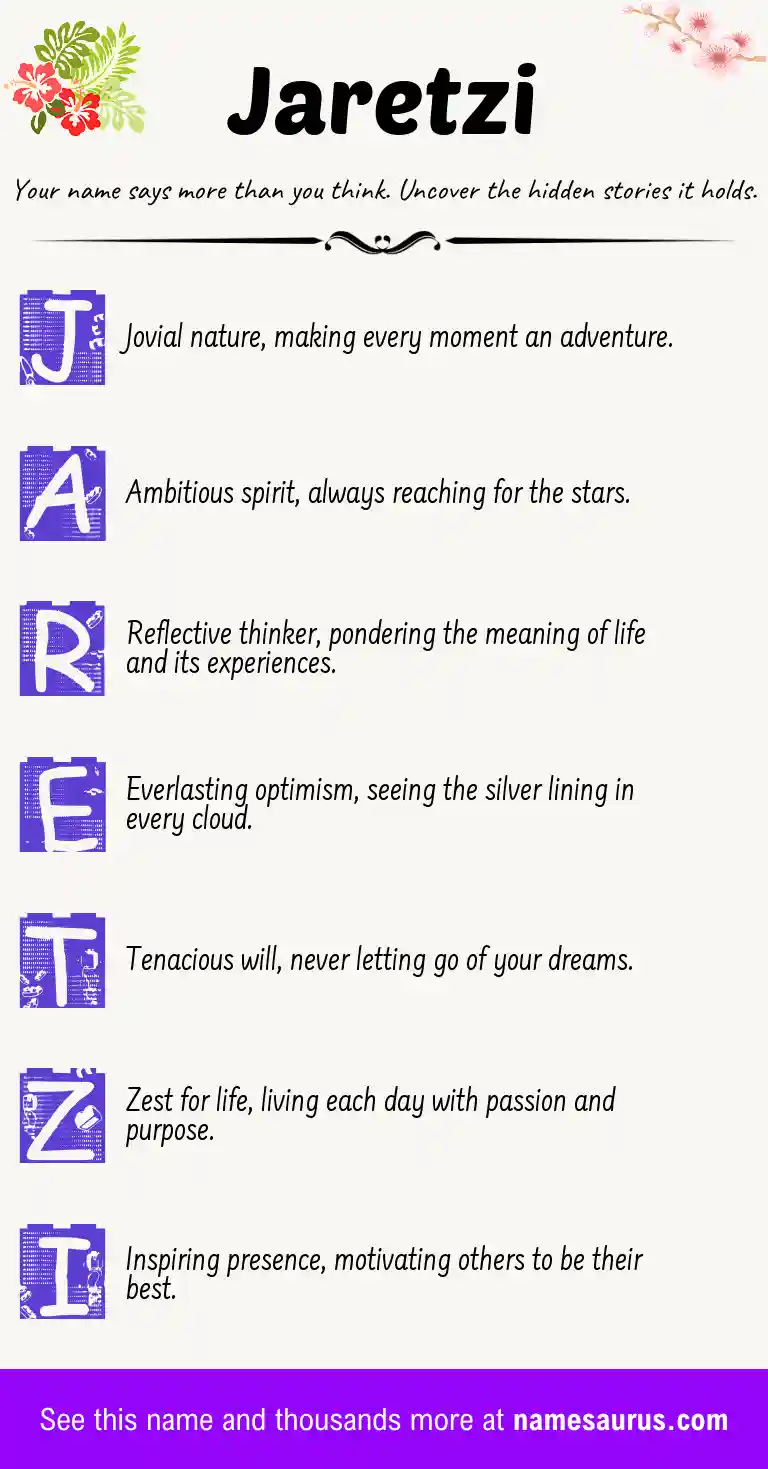 Acrostic poem about Jaretzi.