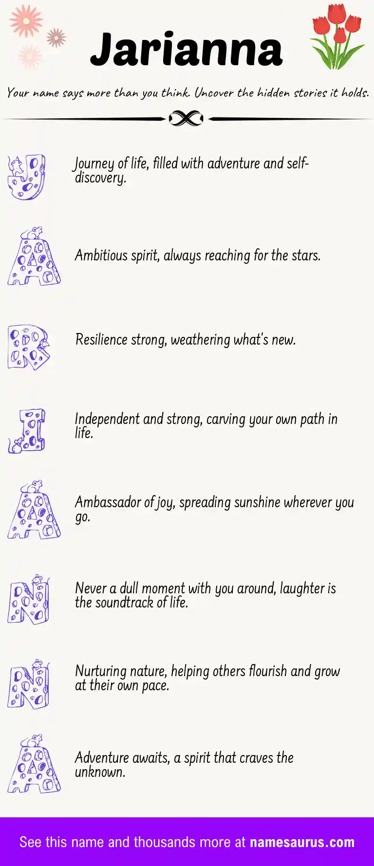 Acrostic poem about Jarianna.