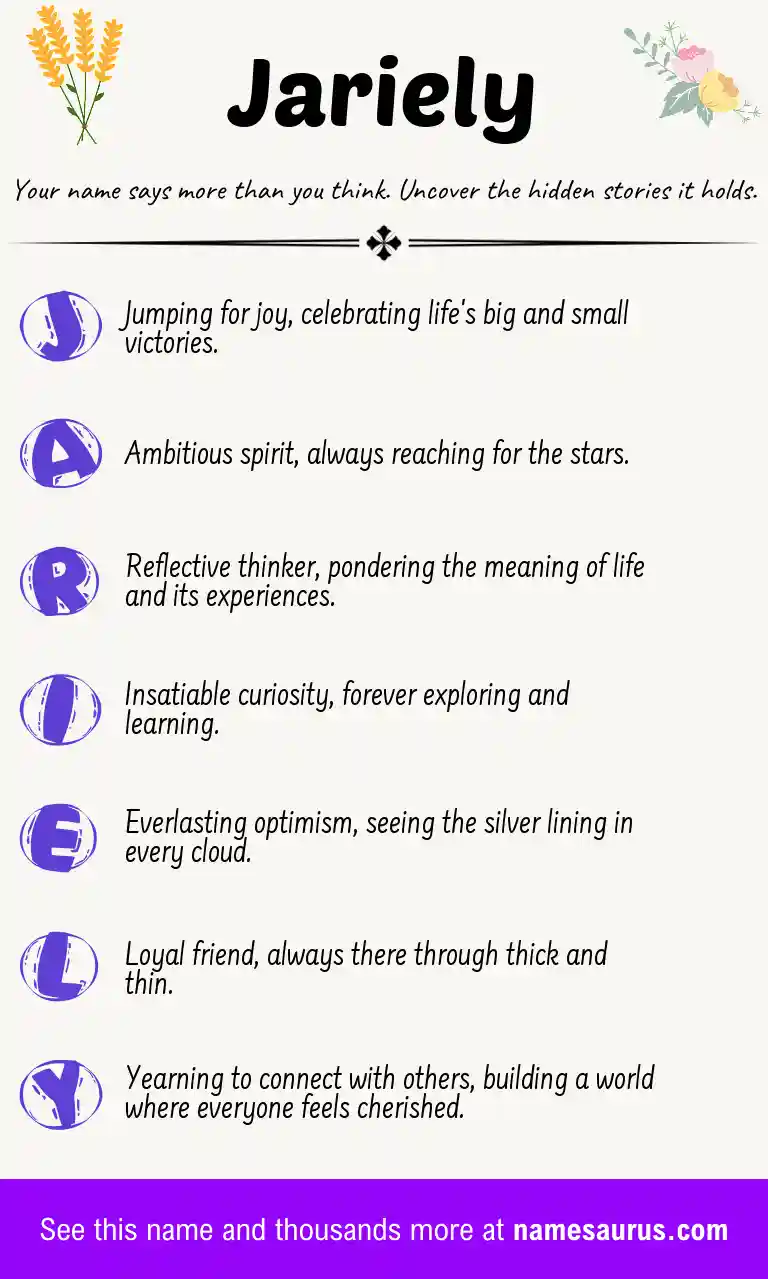Acrostic poem about Jariely.