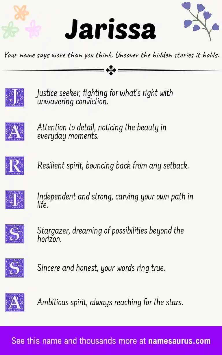Acrostic poem about Jarissa.
