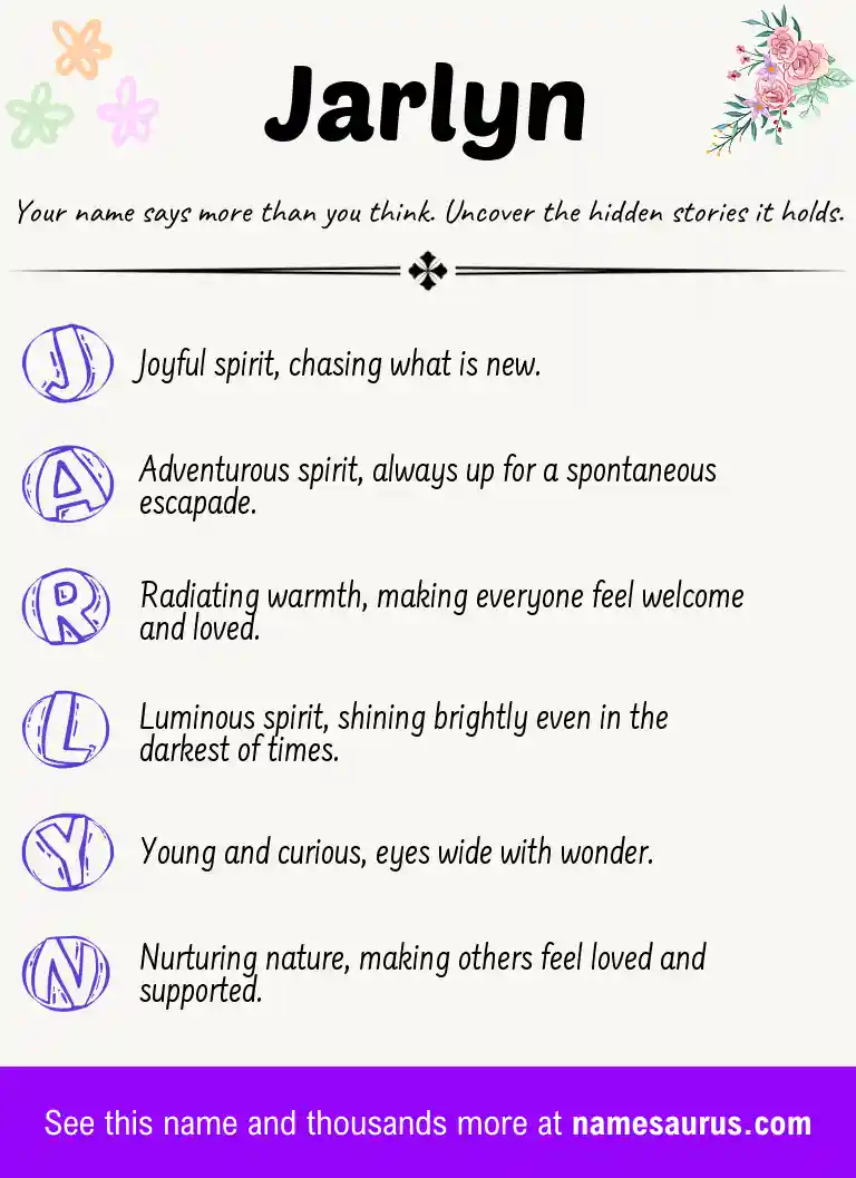 Acrostic poem about Jarlyn.