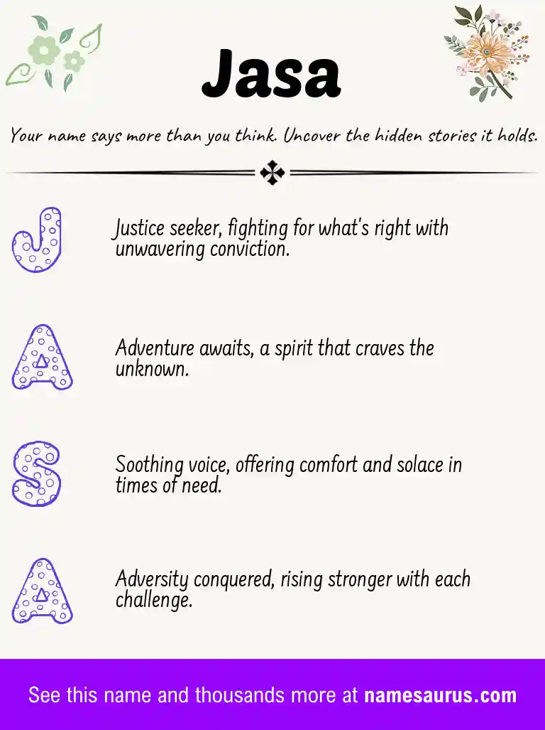 Acrostic poem about Jasa.