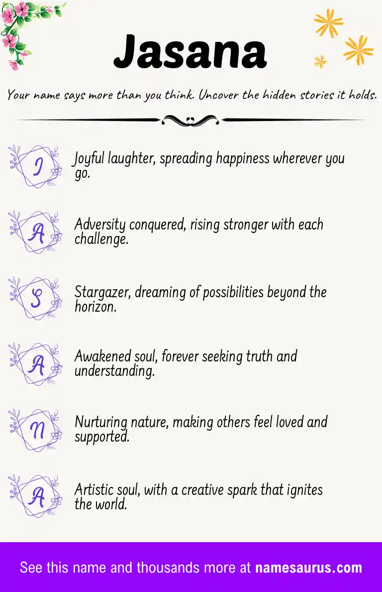 Acrostic poem about Jasana.