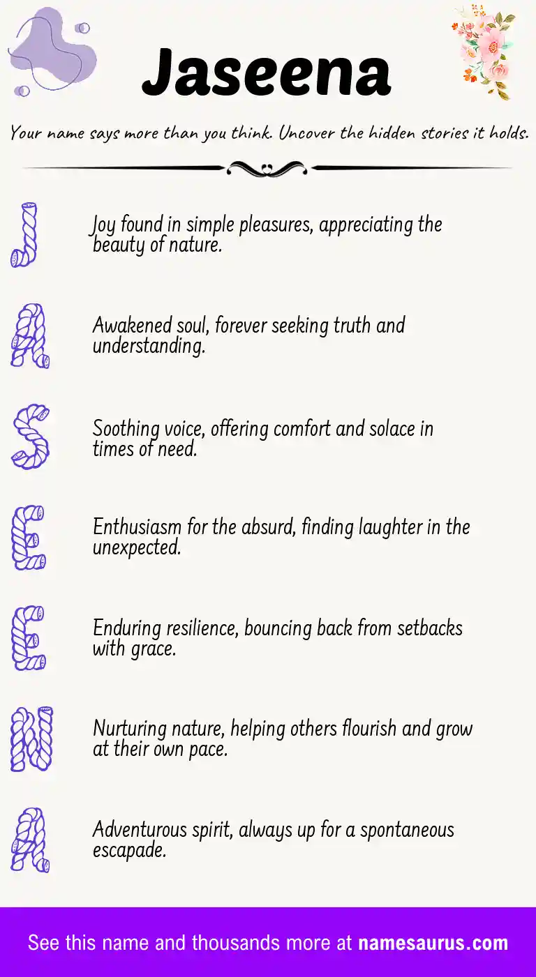 Acrostic poem about Jaseena.