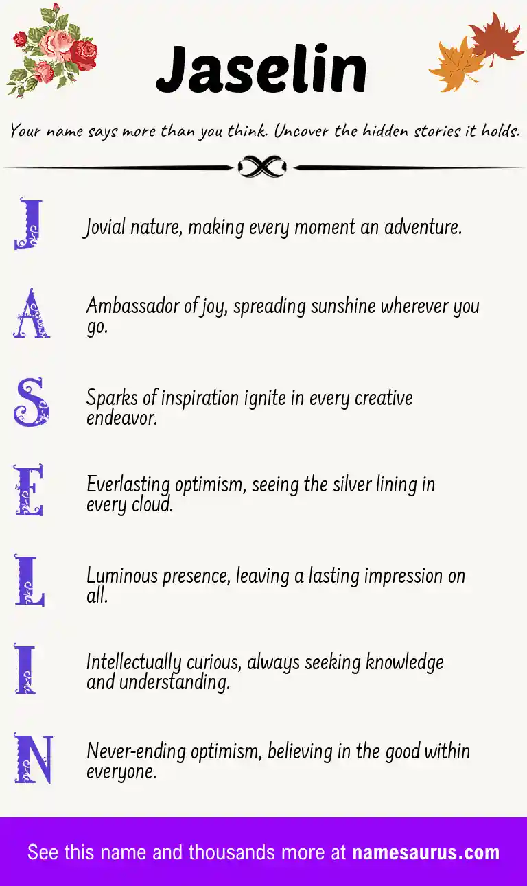 Acrostic poem about Jaselin.