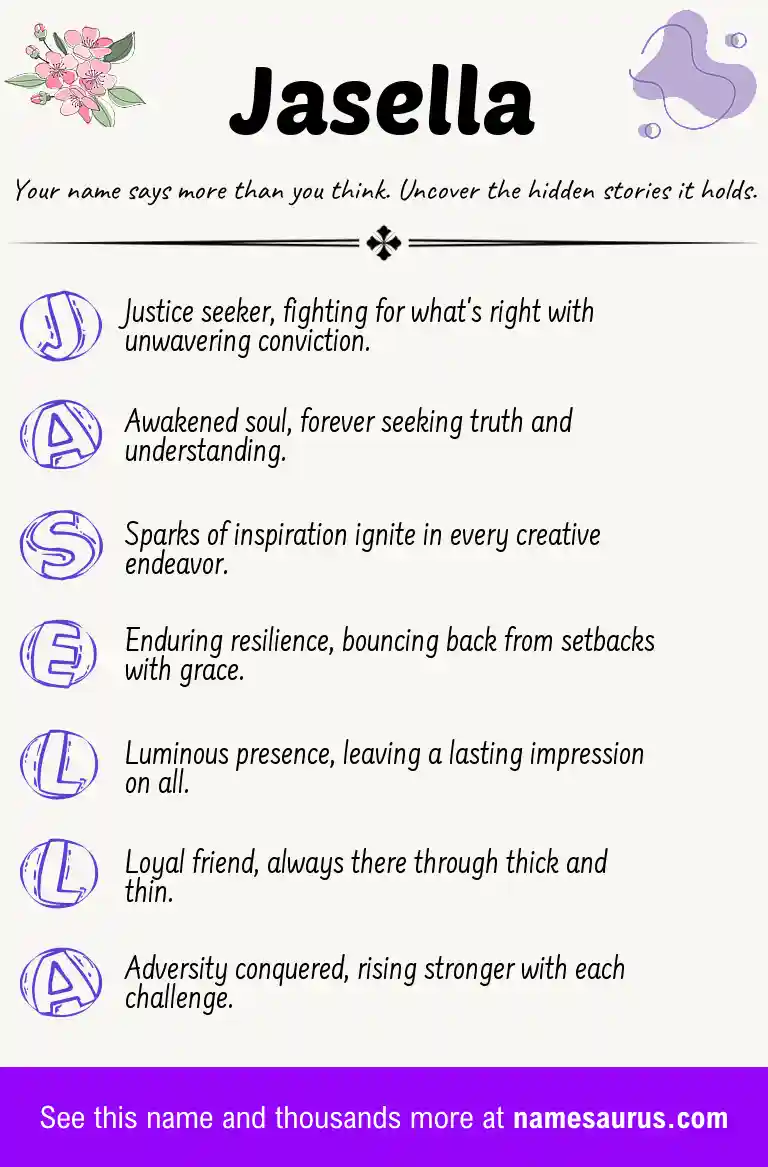 Acrostic poem about Jasella.