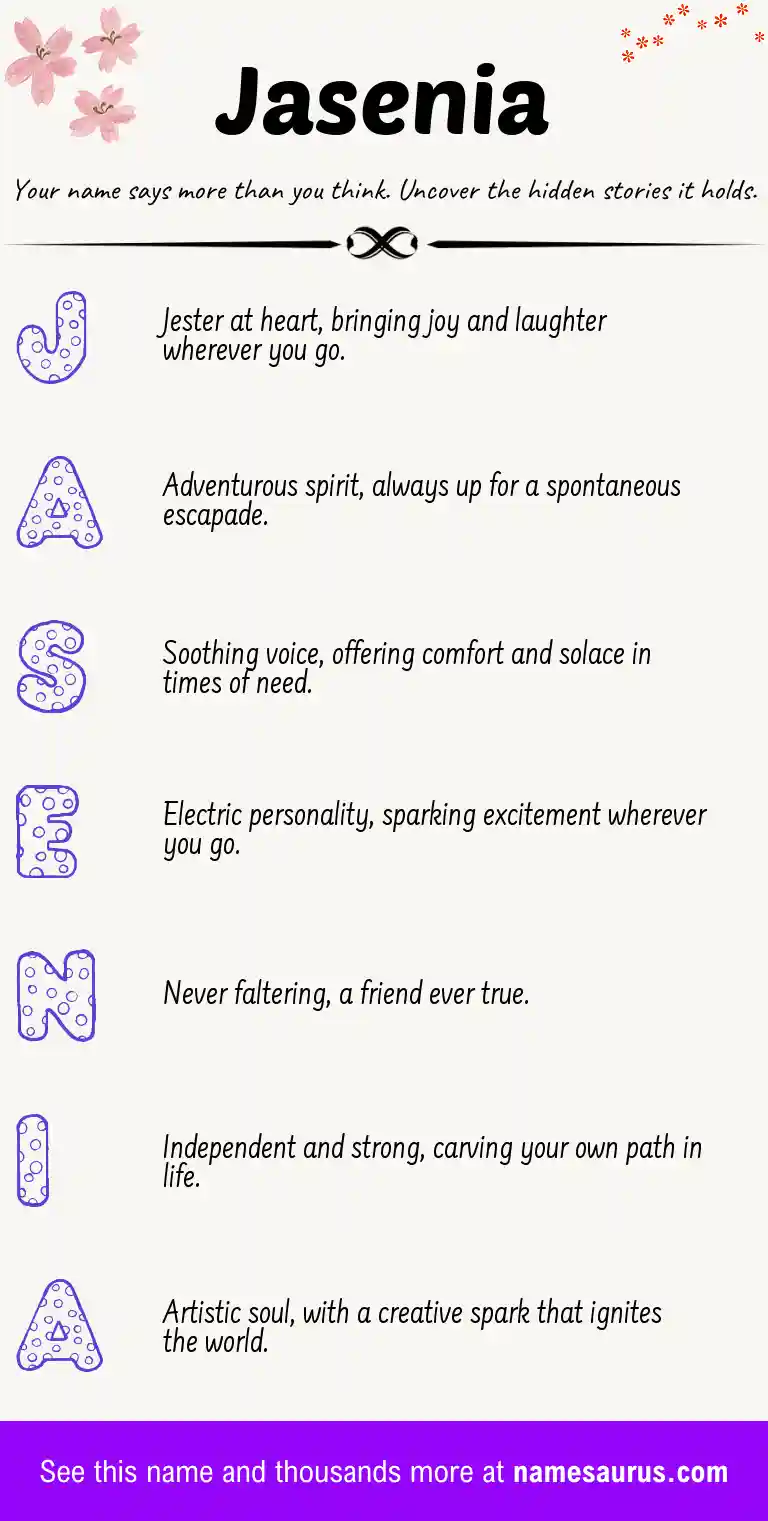 Acrostic poem about Jasenia.