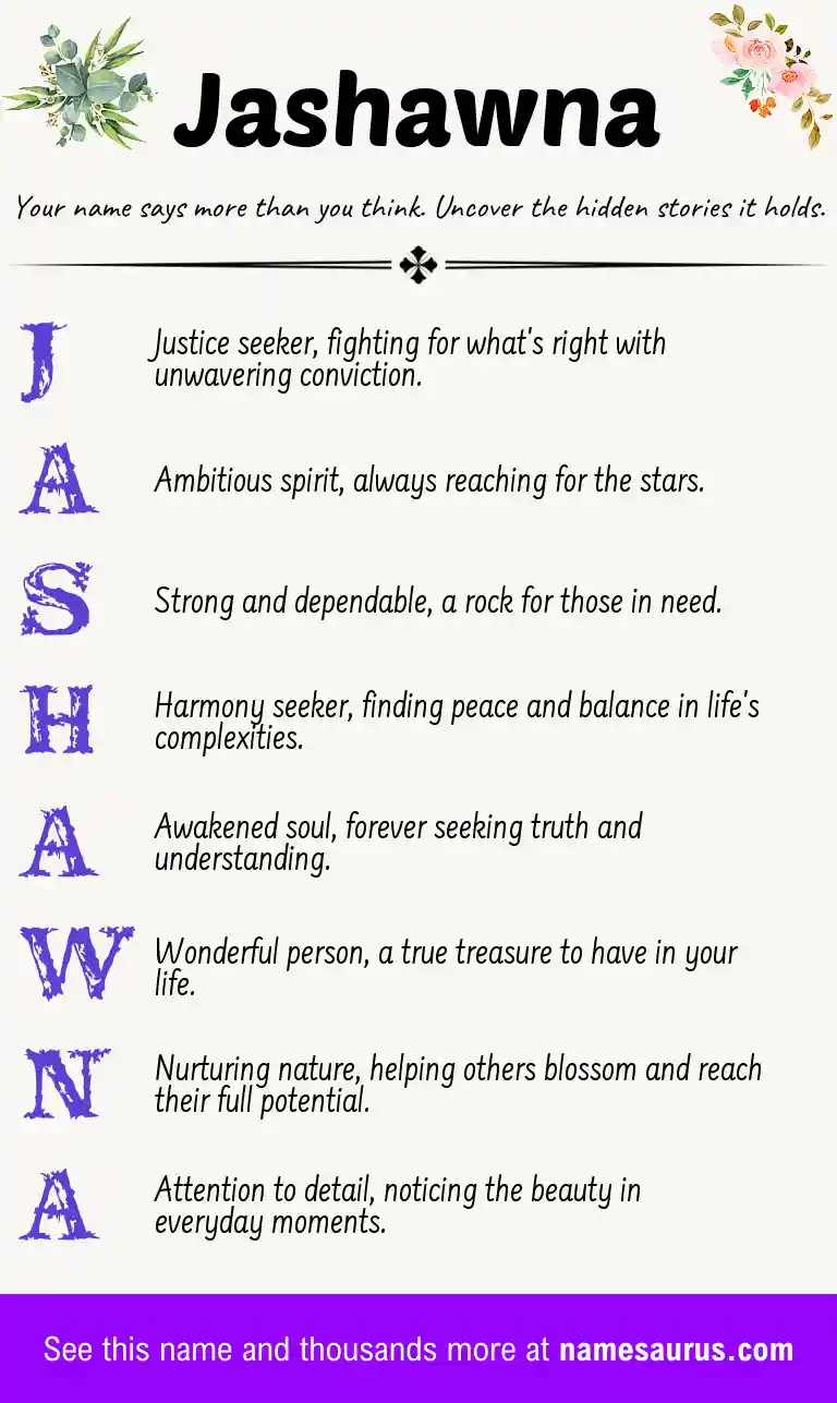 Acrostic poem about Jashawna.