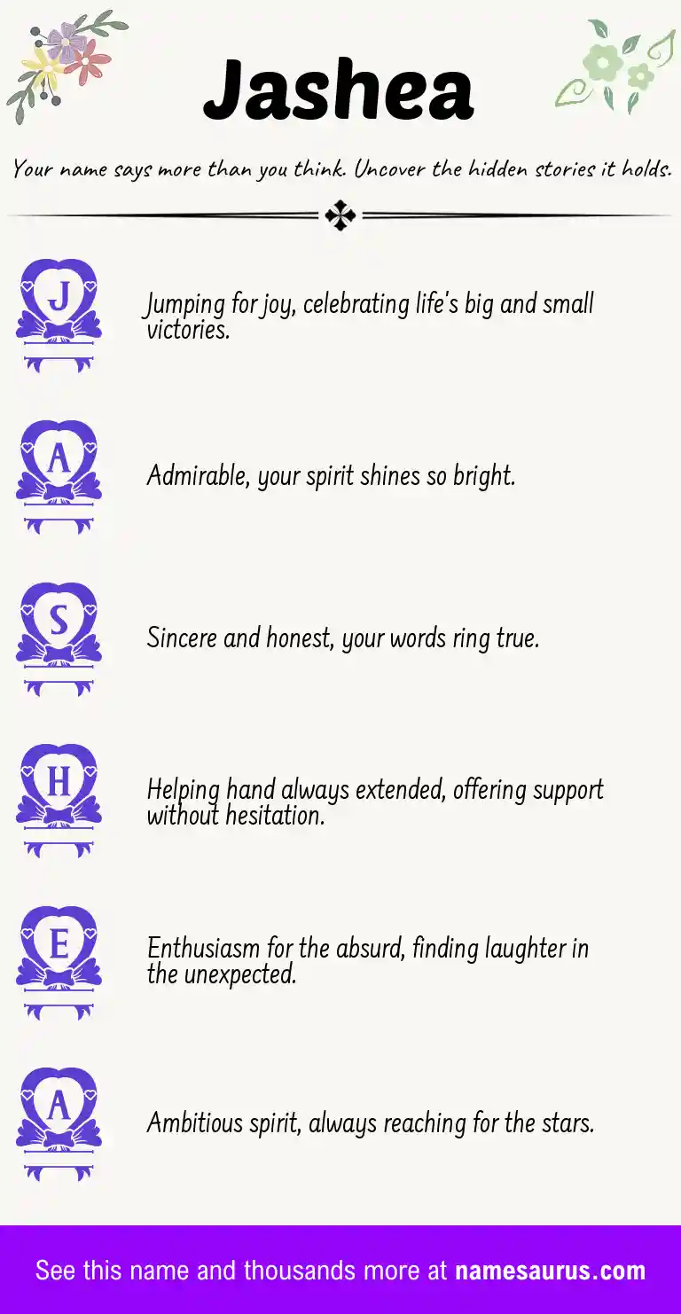 Acrostic poem about Jashea.