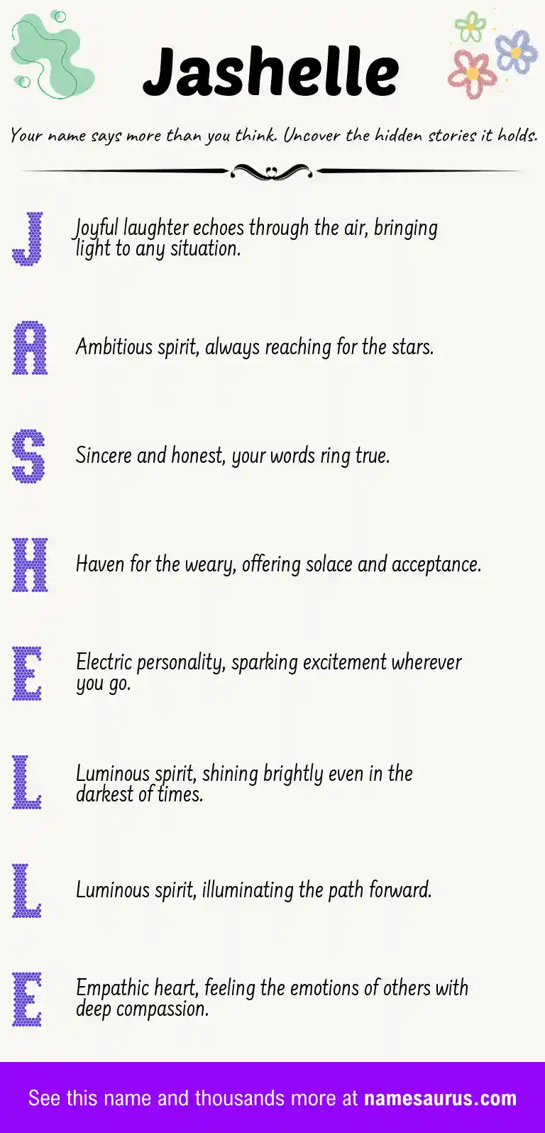 Acrostic poem about Jashelle.