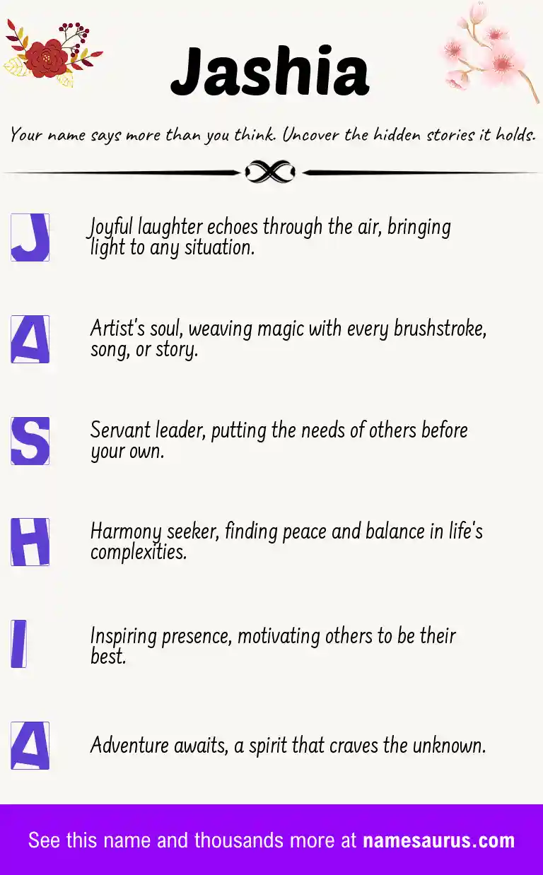 Acrostic poem about Jashia.