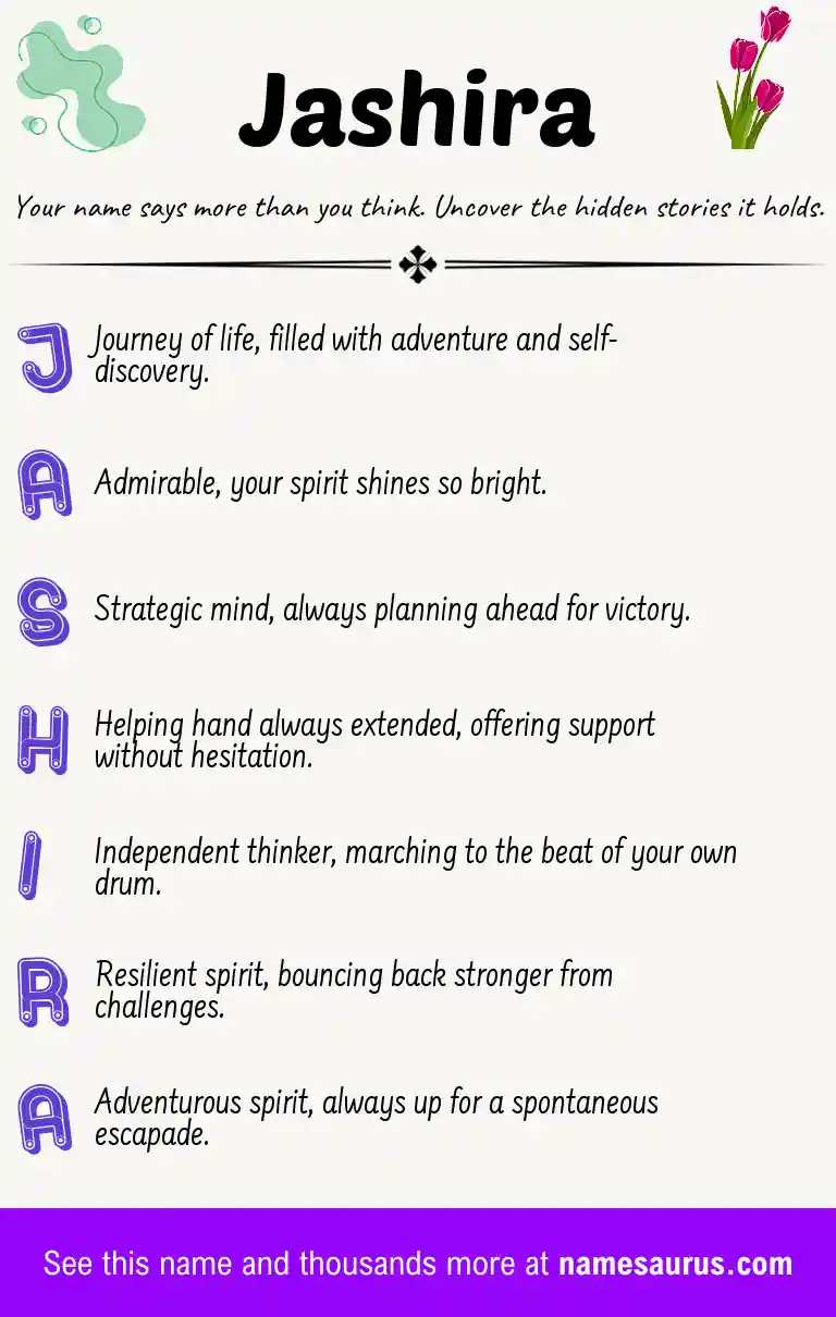 Acrostic poem about Jashira.