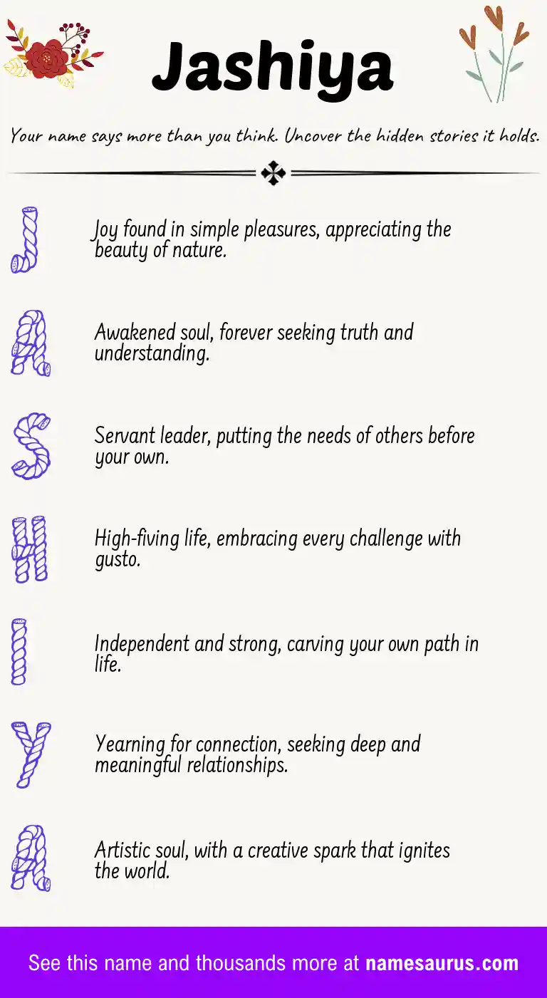 Acrostic poem about Jashiya.